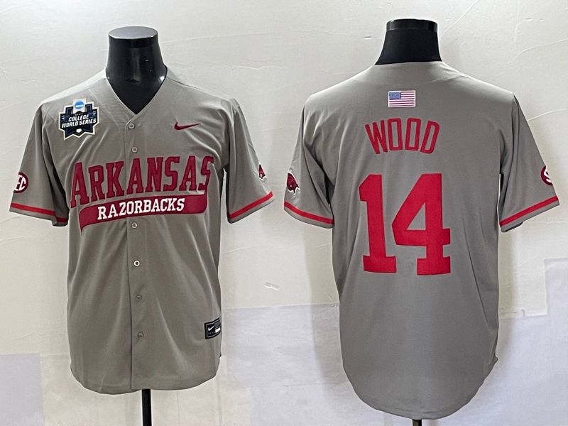 Men 2025 Alabama Crimson Tide #14 Wood Grey Nike Joint Name Nike NCAA Jersey style 7